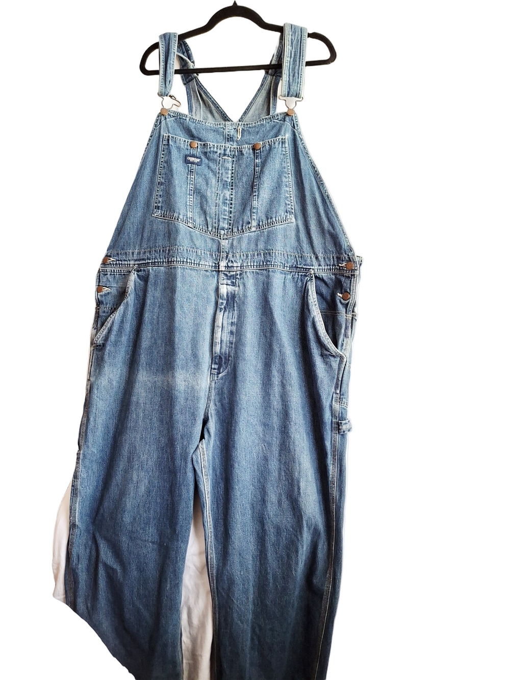 OshKosh  Bib Womens Plus Sz 44 Light Blue Denim Overalls Country Chic